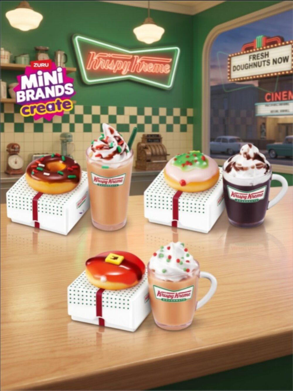 2025 Mini Brands Create Krispy Kreme Christmas Series 1: COMPLETE SET (3 Donuts)